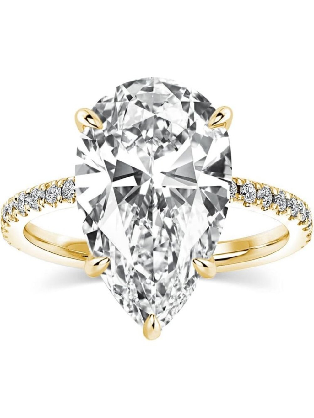5CT S925 Silver Pear Shaped Promise Ring for Women - Elegant Engagement Jewelry